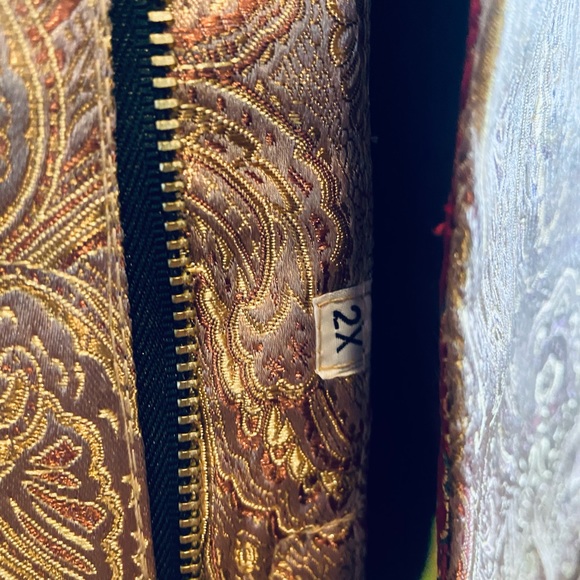 NEW! Beautiful Asian Paisley Print Fully REVERSIBLE Satin Vest - 2xl - Picture 5 of 7